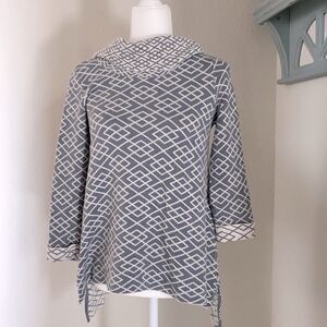 Moth Alpaca Blend Gray Beige Turtleneck Tunic Small